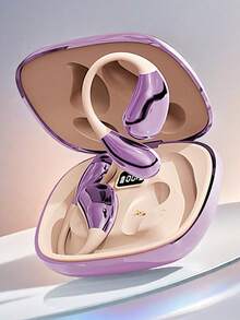 NEW SENYANG 全新森阳贴耳式运动耳机时尚舒适耳机音乐重低音挂耳式视频TWS HIFI杜比ACC立体声高清通话耳机适用于安卓手机游戏情侣耳机智能耳机 - 均碼 - 查看 2