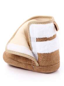 1 Pair Of Infant Boots, Warm And Thick Snow Boots In Autumn And Winter, Cute Bow Design, Suitable For Indoor And Outdoor Feet, Non-Slip Learning To Walk, Soft Flat Shoes For Infants.