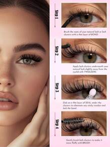 640pcs 608pcs D-Roll Personal Eyelashes, Suitable For Beginners To Make At Home, Thick, Fluffy, Unique And Cute False Eyelashes, Soft And Natural Eyelash Cluster Mixed Style, 30D+40D+50D+60D+80D+100D, 8/10/12/14/16MM Mixed Length, Can Be Reused In Daily Life, Wedding Dates, Parties, Travel And Spring Festival Period