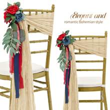 1 Stück Stuhlschleife aus Käsestoff, Hochzeit Gang Dekoration Stuhlband, geeignet für Hochzeit Party Veranstaltungen Stuhl Dekoration