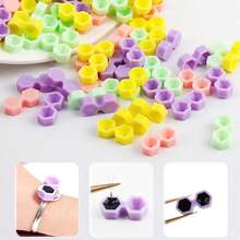 200pcs/Bag Disposable Rubber Bands, Plastic Cup Holders, Diamond Tattoo Pigment, Eyelash Extension Tools, Eyelash Supplies - Multicolor - View 9