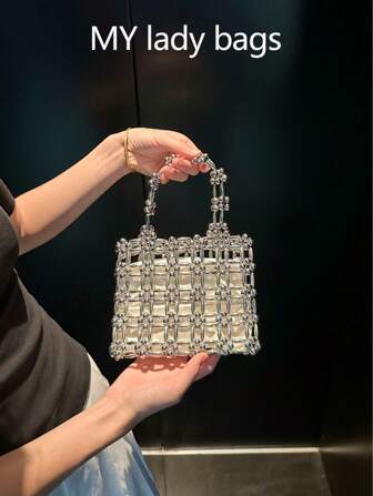 奢华女士单肩包、女士晚宴手拿包、新娘婚礼手提包、派对闪亮托特包