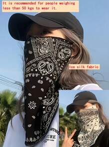 Summer Full Coverage Neck Gaiter Face Mask, Thin Design Breathable Sunscreen Scarf, Decorative And UV Protection For Outdoor Use
