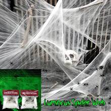 1pc Ghostly Halloween Spider Web - White Stretchy Spider Web Decoration For Haunted House, Bar, Room And Home Decor - Perfect Holiday Gift