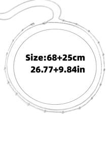 1 pieza Cadena de cintura con doble capa de cuentas de moda, cadena de metal para el Body, cadena de vientre, accesorios de cintura