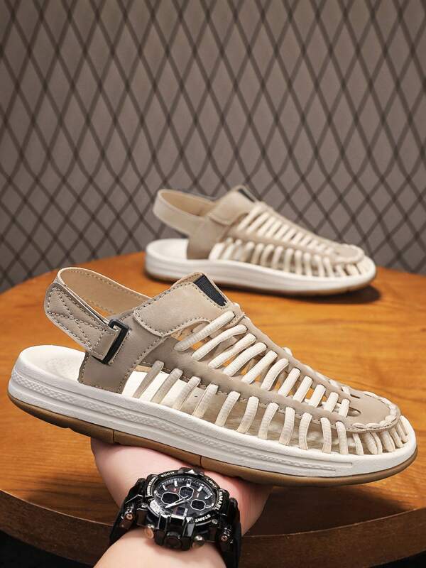Sandalias casuales y transpirables con malla perforada para hombres, para deportes al aire libre y tiempo libre