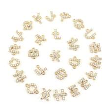 1pc Classic Simple Pave Zirconia Initial Round Hollow Cross Pendant Golden Stainless Steel Paper Clip Chain Bracelets For Women - Yellow Gold - View 4