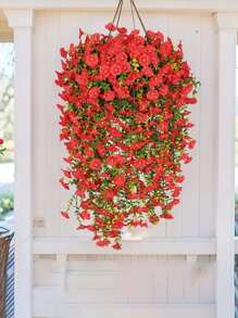 1/4 Stücke 75cm künstliche hängende Blumen, künstliche rote Prunkwinde Dekoration, UV-Schutz, für Outdoor Garten, Hof Dekoration, Hochzeit, Hochzeitslocation Dekoration, Flur Balkon Dekoration, Party Dekoration, Heim Dekoration, Schlafzimmer Wohnzimmer Dekoration, Wanddekoration, Büro Dekoration, Sommer Dekoration, Herbst Dekoration, Geburtstagsgeschenk, Jubiläum, Abschlussgeschenk