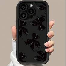 Funda de teléfono móvil con patrón de lazo, textura mate, diseño de ojo de cielo, agarre cómodo para iPhone 16/16Pro/16Plus/16Promax/15/15Plus/15Pro/15Promax/14/14Plus/14Pro/14Promax/13/13Mini/13Pro - Negro - Ver 8
