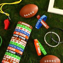 42pcs Football Party Favors Silicone Bracelets Rubber Wristbands Accessories For Football Sport Themed Birthday Party Decorations Adults Stuffers Filler Gift Supplies(6 Designs)