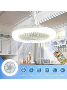 1 pezzo Ventilatore da soffitto a LED con telecomando intelligente, funzioni di aromaterapia e ventilazione, 30W