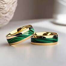 خاتم من الفولاذ المقاوم للصدأ بلون الحرير الأخضر، نطاق دائري بطراز إيطالي قديم، خاتم راقي فاخر ذو تصميم مرهف، مجوهرات أنيقة فاخرة