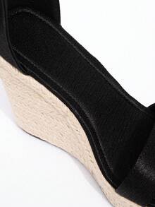 厚底坡跟防水罗马凉鞋（带绳）