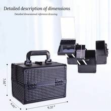 Makeup Train Case Lightweight Cosmetic Box Portable Lockable Makeup Case Organizer 2 Trays Makeup Storage With Mirror Locking For Traveling Makeup Storage Box - Black - View 3