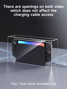 适用于 Switch 2 (2025)/Switch OLED/Switch NS 的透明防尘罩，为主机和底座提供防刮防摔保护。兼容 Switch 第二代底座保护配件。无需安装，可自行 DIY 定制。两侧均设有开口，方便连接充电线，边缘光滑，不会伤手。 - 彩色 - 查看 4