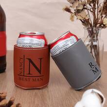 1pc Custom Leather Cup Cover, Custom Text Bottle Cover, Personalized Custom Name Letter Fashion Cup Cover, (6 Patterns To Choose From) Soft Protective Water Bottle Cover, Protecting Your Water Cup - Multicolor - View 3