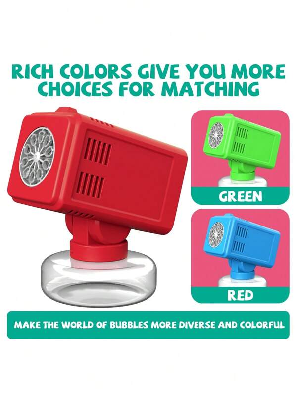 Colorful Automatic Electric Bubble Machine - One Button Operation Bubble Blower Toy, Party Decorations For Kids & Adults, 3 Color Options (Batteries And Bubble Solution Not Included)
