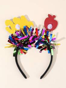 1 pieza Diadema con manzana brillante con letras ABC, accesorio de pelo de moda para fiesta escolar para niñas