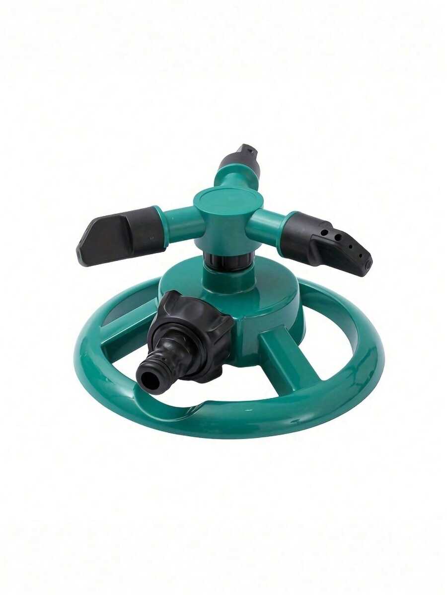 1pc 360° Rotating 3-Arm Automatic Lawn Sprinkler System, Suitable For Garden, Farm, Vegetable Patch Irrigation Equipment (Green)