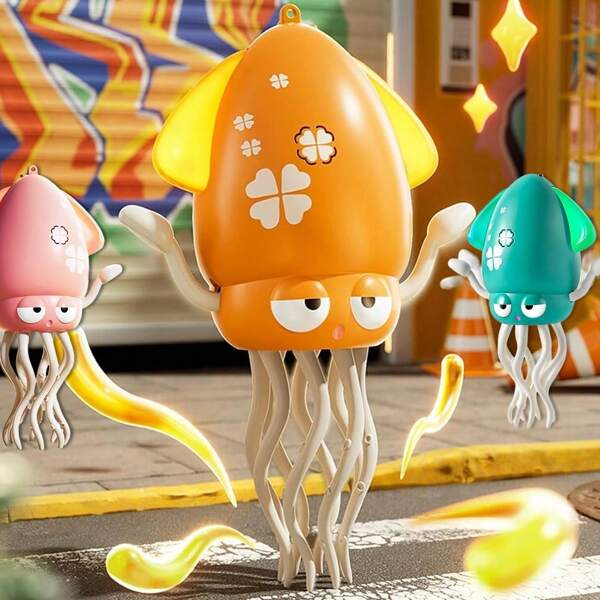 Tanzende Tintenfisch-Spielzeug mit blinkenden Lichtern & Musik, automatisches Tanzen/Hindernisumgehung, lustiges Büro-Gadget & Geburtstagsgeschenk für Kinder/Erwachsene Party-Spaß
