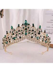 1 pièce Couronne en alliage de strass en verre de goutte d'eau à la mode, convient pour les femmes à porter lors de mariages, vacances, anniversaires et fêtes