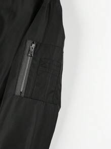 Men's Autumn/Winter Pilot Bomber Jacket, Multi-Pattern Print, Baseball Collar Design, Arm Pockets, Suitable For Casual Daily Commute, Outdoor Sports, Street Fashion, Grunge