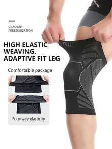 AOLIKES 1pc Knee Compression Sleeve For Men And Women, Knee Support For Running, Weightlifting, Workout, Basketball, Workout, Sports - Black - View 6