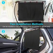 1/2pcs Magnetic Double-Layer Car Sun Shade, Suitable For Rear Side Windows, Provides Full Or Half Blackout Privacy Coverage, Magnetic Car Window Curtain - Multicolor - View 6