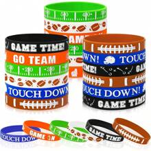 42pcs Football Party Favors Silicone Bracelets Rubber Wristbands Accessories For Football Sport Themed Birthday Party Decorations Adults Stuffers Filler Gift Supplies(6 Designs)