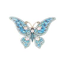 1 Stück vintage Palast-Stil Schmetterlings-Brosche mit Strass-Einlage, eleganter Charm-Accessoire geeignet für DIY, formelle Anlässe, Hochzeit, Party, Schulrucksack