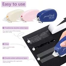 3 件双面胶带，一拉即贴，方便快捷，适用于 DIY 剪贴簿、手工项目和办公用品学校用品，返校 - 均碼 - 查看 4