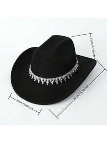1 chiếc mũ lưỡi trai Unisex trang trí thắt lưng Boho Cowboy Hat Ridge Cowgirl Hat Beach Hat Panama Hat Sun Hat Jazz Hat Soft Felt Hat Fedora cho hoạt động ngoài trời - Hồng - Xem 8