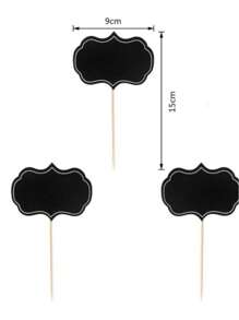 50pcs/Set Mini Blank Chalkboard Cheese Picks, Paperboard Cupcake Toppers, Food Buffet Label, Message Slate, Business Card Holder, Memo Label, Brand Number Table Price For Home, Restaurant, Party Signs, Dessert, Cake Toothpick, Wedding Party (Random Style)
