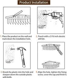 ¡RecomendadoCesta de estante de esquina para baño, ducha, ultra resistente, resistente a la corrosión, organizador de estantes de acero inoxidable, soporte para champú, estante de almacenamiento montado¡Top de Temporada - Cromo pulido - Ver 9
