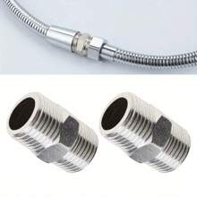 1/2pcs Bathroom Hose Extension Made Of Stainless Steel, Universal Use, For DIY Bathrooms, RVs, Outdoor Use, RV Shower Accessories, RV Showers