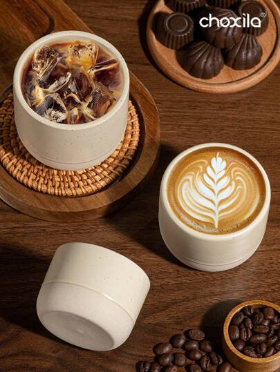 choxila Tasses à café en céramique de 100 ml, 180 ml et 230 ml, tasses à expresso et tasses à thé. Cadeau idéal pour les amis, la famille et les proches, idéal pour le thé de l'après-midi, les fêtes, le camping, la chambre et le bureau.