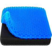 Gel Seat Cushion, Cooling Seat Cushion (Super Large & Thick), Breathable Honeycomb Design Absorbs Pressure Points Seat Cushion, Gel Cushion For Office Chair, Home Car Seat Cushion For Wheelchair - 藍色 - 查看 1
