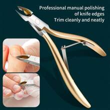 Professional Cuticle Nipper - Stainless Steel Precision Nail Trimmer For Manicure & Pedicure, Gold Tone Dead Skin & Hangnail Clipper, Salon-Grade Essential Tool,Nail Supplies,Nail Tools,Nail Art Tools,Back To School,Nails,Nail Tools For Press On Nails,Manicure Pedicure Tools