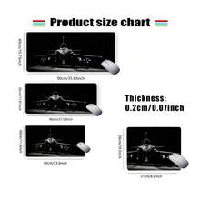 酷炫飞机图案鼠标垫 黑色鼠标垫 大号桌垫 带缝边防滑橡胶底座 桌面配件 键盘垫 适用于家庭办公室装饰 桌垫 35.4x15.7 英寸 可作为圣诞节、万圣节礼物 适合送给女性朋友、女朋友、男性朋友