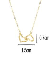 Artepollo 1 Stück 925 Sterling Silber Hypoallergene Doppelherz Anhänger Halskette, süß & niedlich, geeignet für Feiertage oder den täglichen Gebrauch, Geschenk für Kinder, Freunde, Geburtstag, Schulanfang