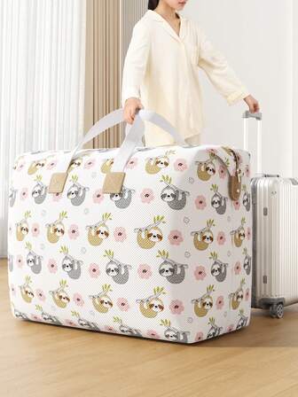 1个大容量防水无纺布拉链收纳袋，旅行季节性衣物整理袋，便携式收纳袋，超大容量