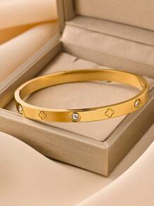 4pcs/3pcs/1pc 18K Gold Stainless Steel Bracelet, Luxurious & Elegant Jewelry, European & American Style, Suitable For Women, Festivals, Parties, Street Style, Banquets, Music Festivals, Gifts, Summer Beach Parties