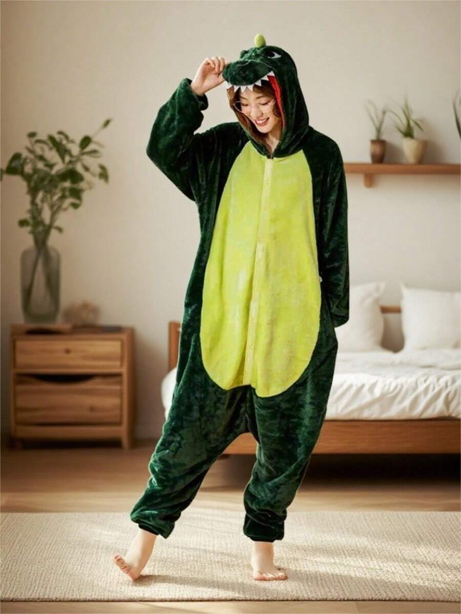 Women Lounge Jumpsuits - Dinosaur - View 1