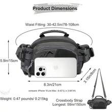 Entchin Fanny Pack Women Men,Crossbody Belt Bag With 4-Zipper Pockets,Adjustable Waist Bag Pack,One Of Most Popular Travel Essential Gifts Walking,Traveling,Cycling - E131 Black - 查看 6