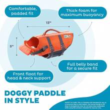 Outward Hound Granby Splash Dog Life Jacket HighBuoyancy Dog Life Vest For Swimming Boating And Water Safety Small Orange - trái cam - Xem 4