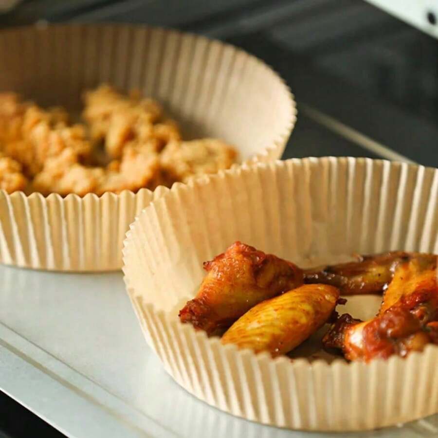 16/20CM Air Fryer Baking Paper Special Paper For Barbecue Plate Round Oven Pan Oil-Proof Disposable Paper Non-Stick Baking Mat