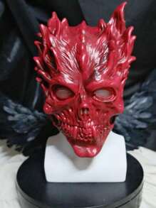 Halloween Is Terrifying And Frightening. The Death God Skull Warrior, Fangs, Devil, Latex Mask, Devil Skull Mask Head
