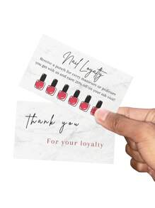 50pcs Referral And Loyalty Discount Card Business Referrals Reward Awards Cards,Double Sided Loyalty Cards For Business Beauty Salons,School Supplies,Back To School