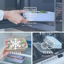20-Piece Lightweight, Durable, Reusable -Free 1-Compartment Containers - Microwave, Freezer, Dishwasher Safe - Periwinkle - 亮橙色 - 查看 5