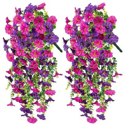 Hanging Plants, Artificial Silk Flower Vines, Green Eucalyptus Plants For Outdoor Use, UV-Resistant, Suitable For Wedding, Home, Garden, Porch, Living Room, Office, Wall, Yard, Bookshelf, Home Decor, Outdoor Decor